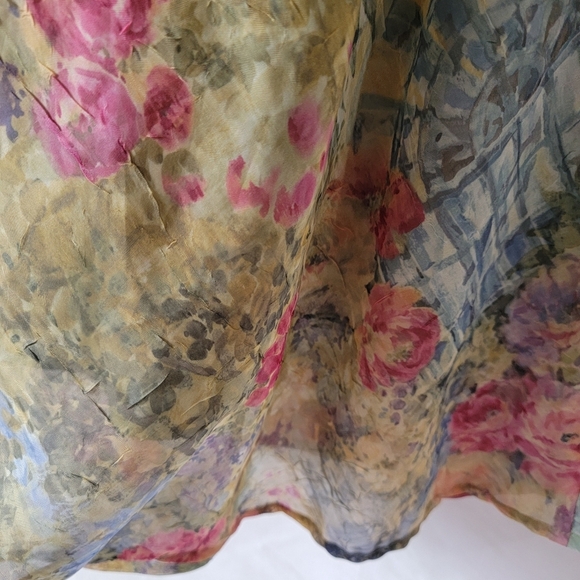 VTG Tank Maxi Dress + Button Up Top Twinnie Set Multi Floral Cottagecore Fairy - Picture 8 of 13